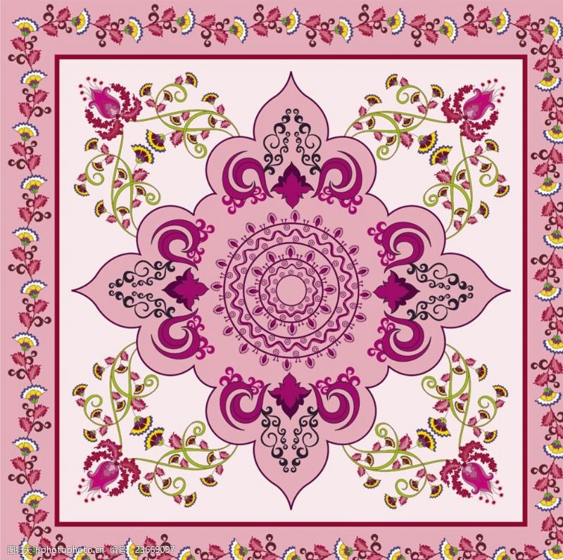 丝巾花纹图片素材