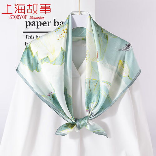 上海故事真丝丝巾女士2024春夏披肩喷绘长巾礼盒装 花影娇艳