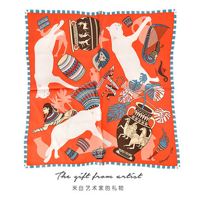 川朴Champur 贝斯特 品质百搭复古真丝小方巾丝巾